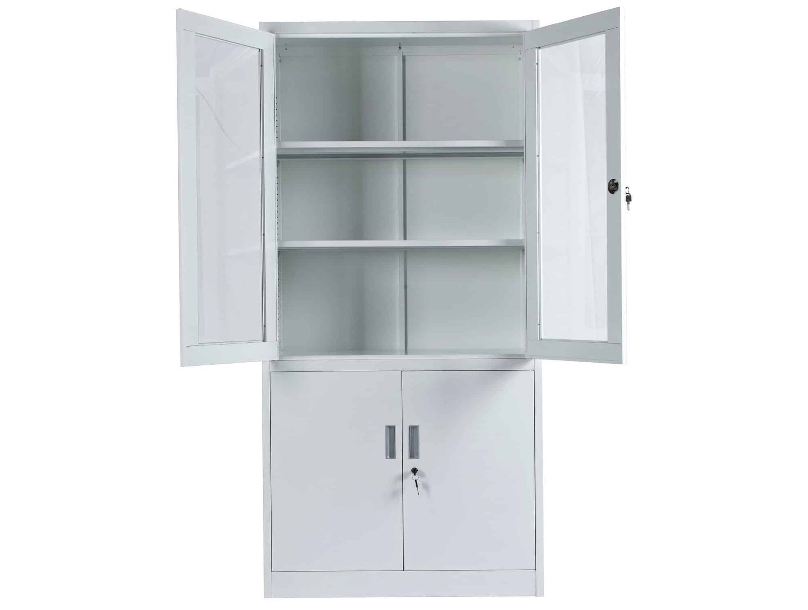 Armoire métallique à 2 portes vitrées