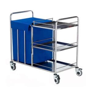 Chariot-à-linge-inox-avec-3-plateaux