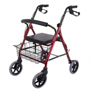 Rollator 4 roues avec siège et dossier