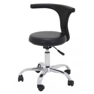 Tabouret pneumatique avec dossier et repose pied INOX