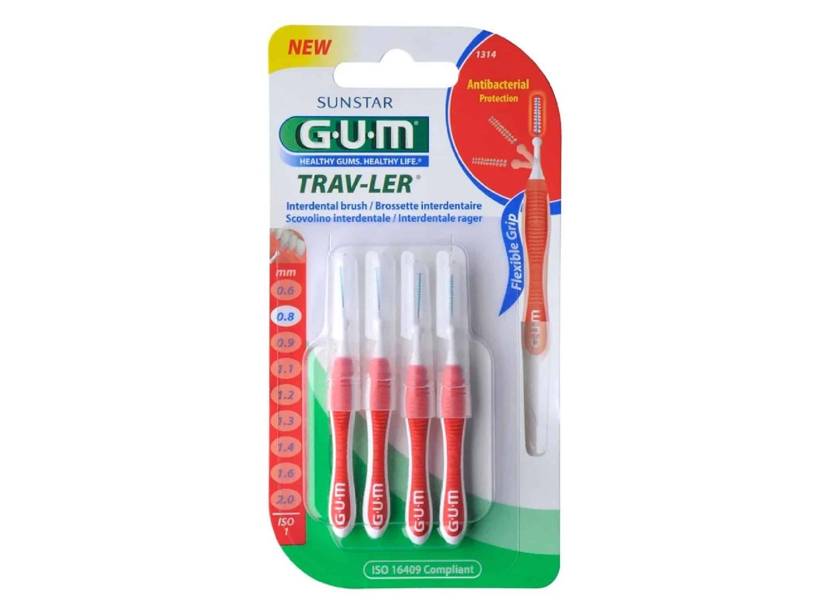 Manche par 4U avec brosette fine (0.9MM) GUM®
