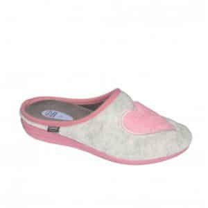 Chausson Creamy Heart Gris Rose