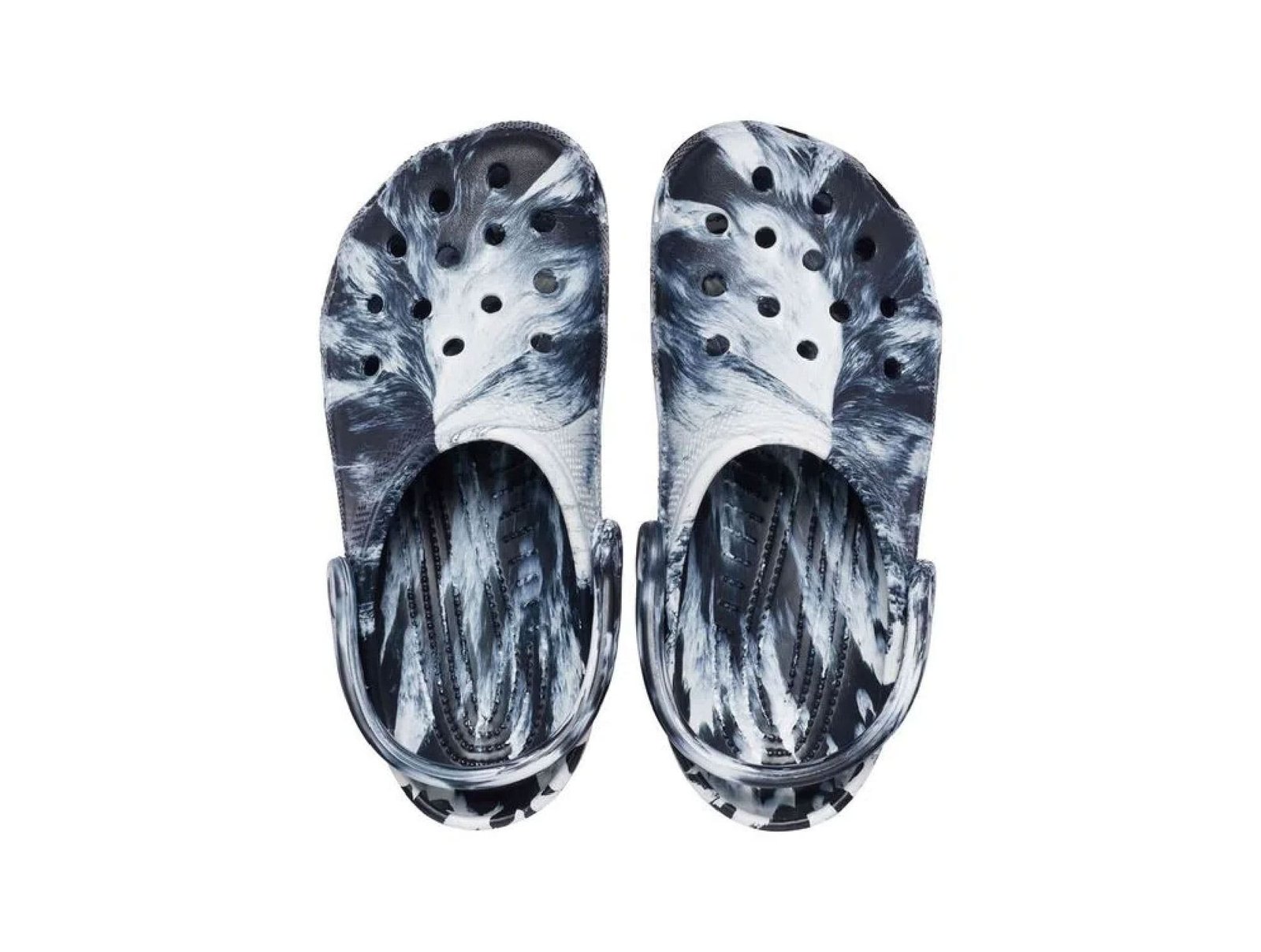 Sabot Crocs Marbled Noir Blanc