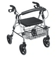 Rollator 4 roues en acier avec grand panier