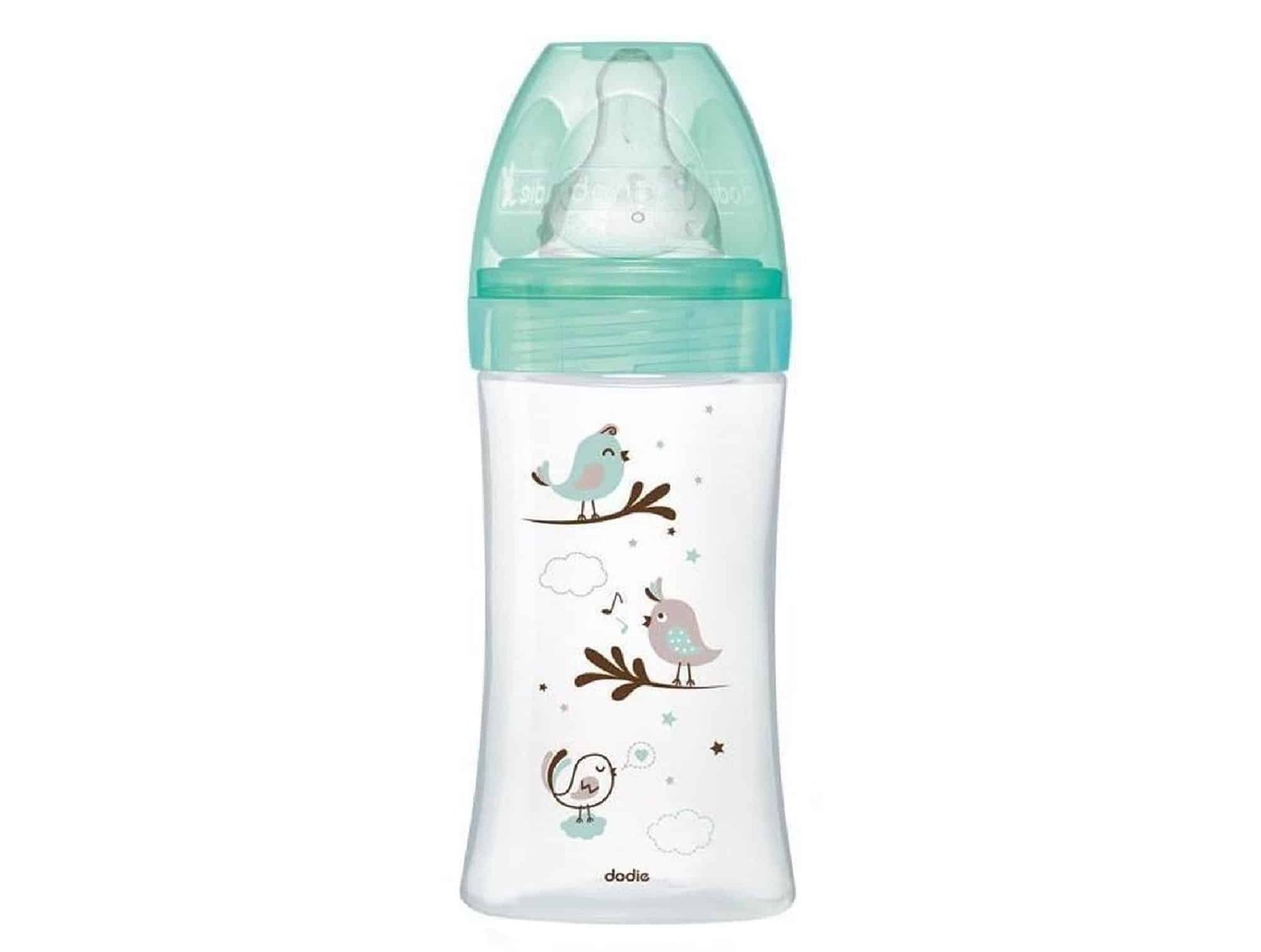 Biberon Verre 150mL tétine ronde 3 vitesses Oiseaux