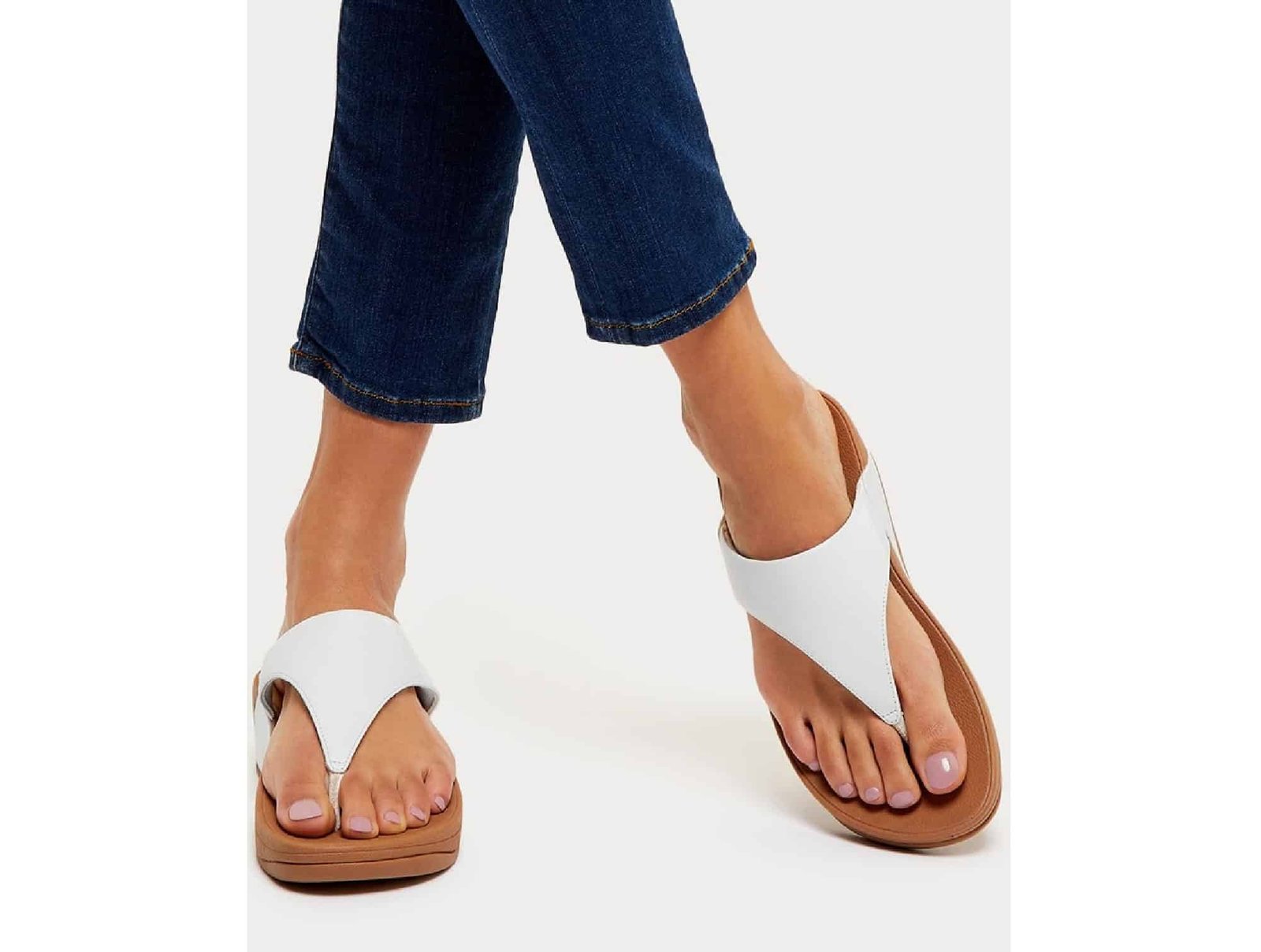 Tong Lulu Leather blanc