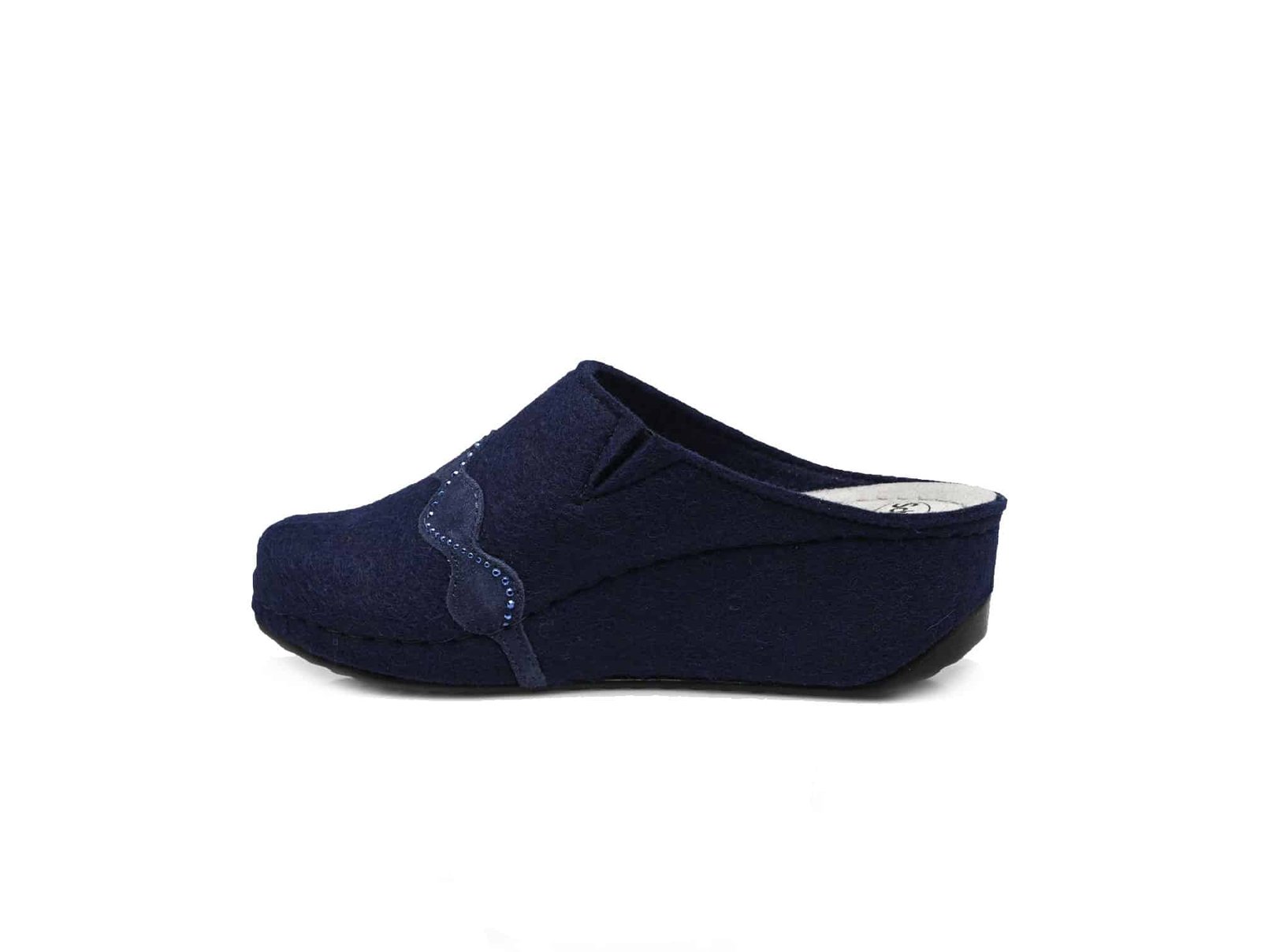 Mule Inverness Strass bleu marine
