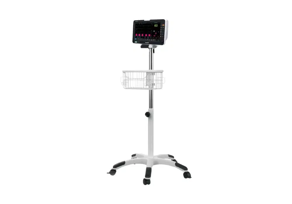 Chariot mobile pour moniteur patient
