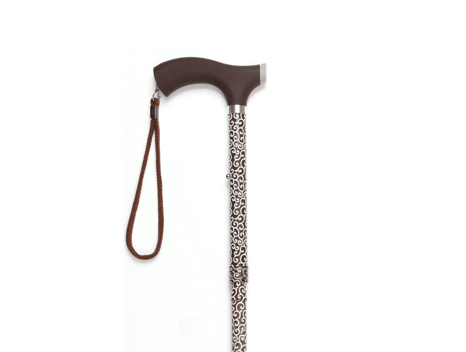 Canne réglable avec poignée ergonomique marron