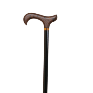 Canne-réglable-en-aluminium-noir-et-avec-manche-en-bois