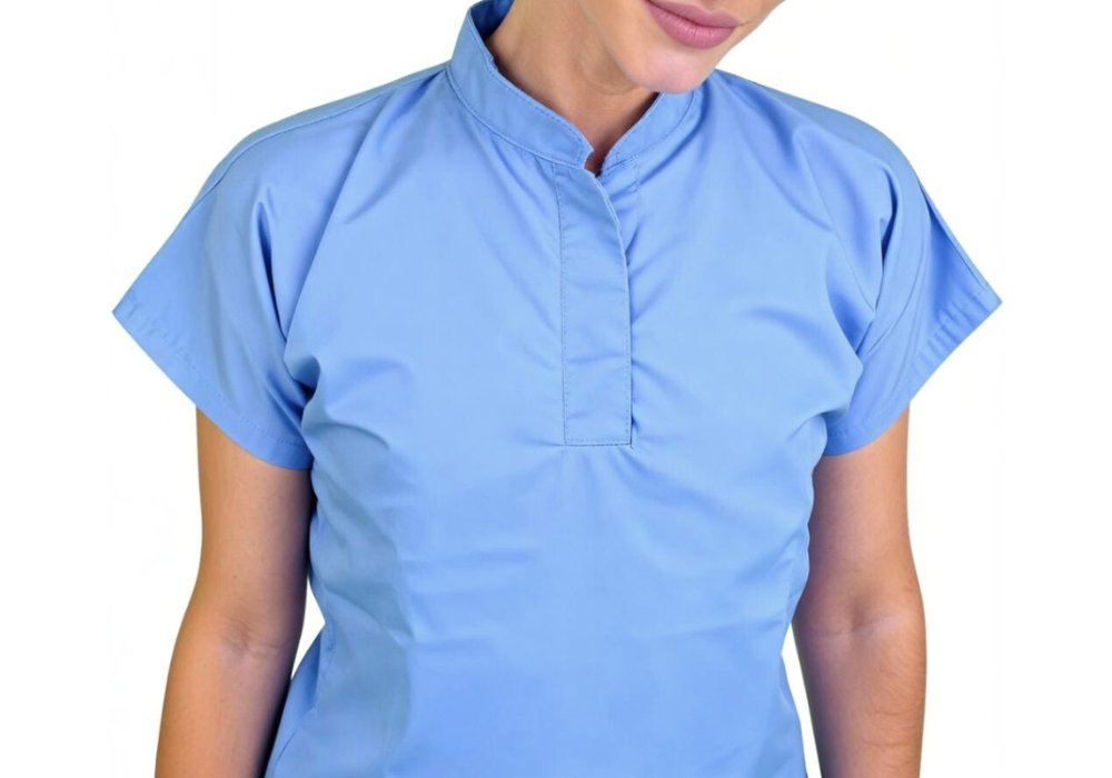 Pyjama de Bloc Col V Bleu-Femme