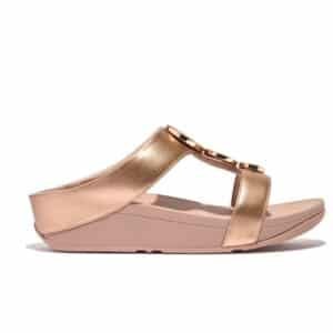 Sandale Halo Cercles Métalliques Rose Gold