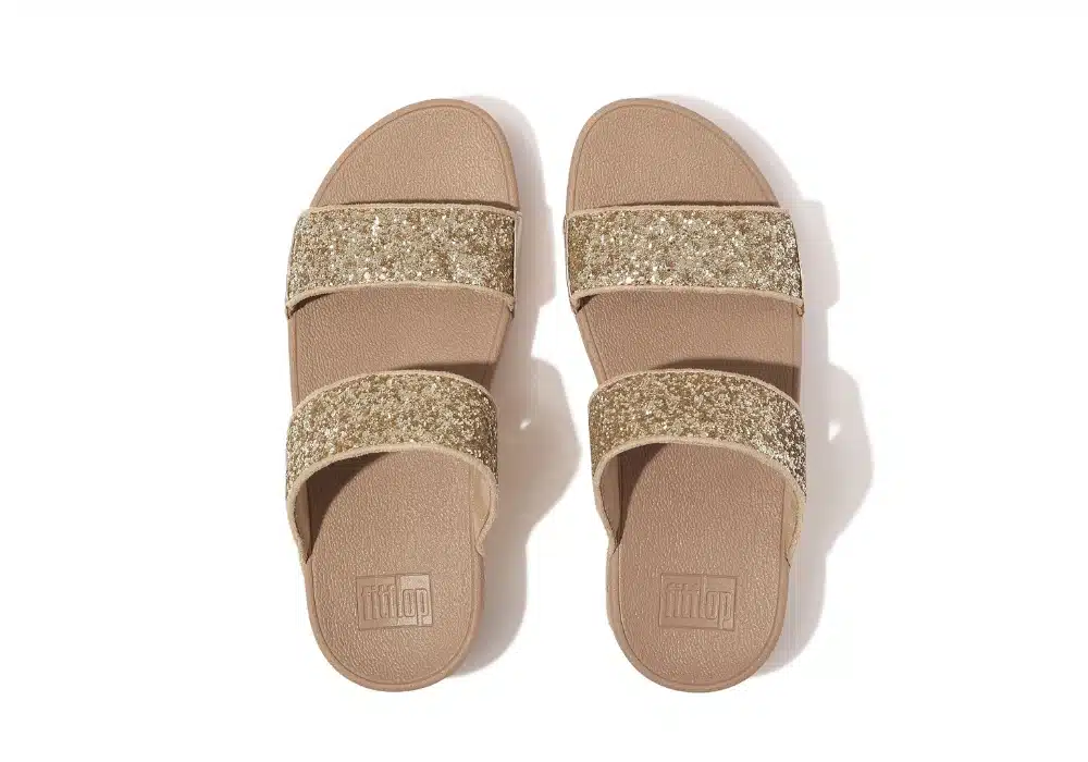Sandale Lulu Glitter Slide Beige