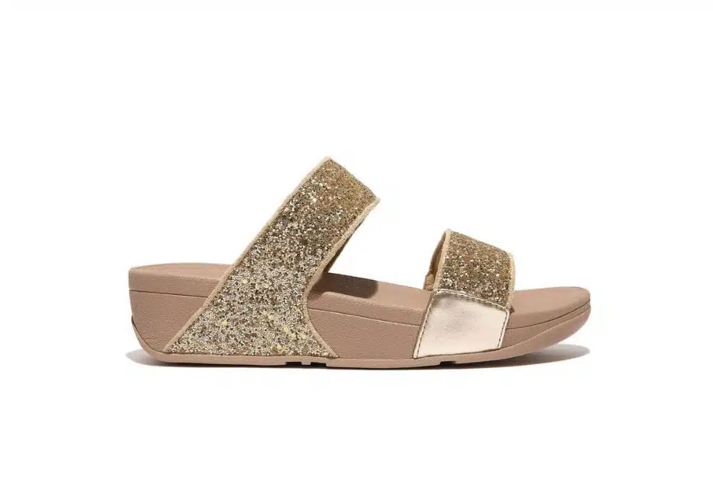 Sandale Lulu Glitter Slide Beige