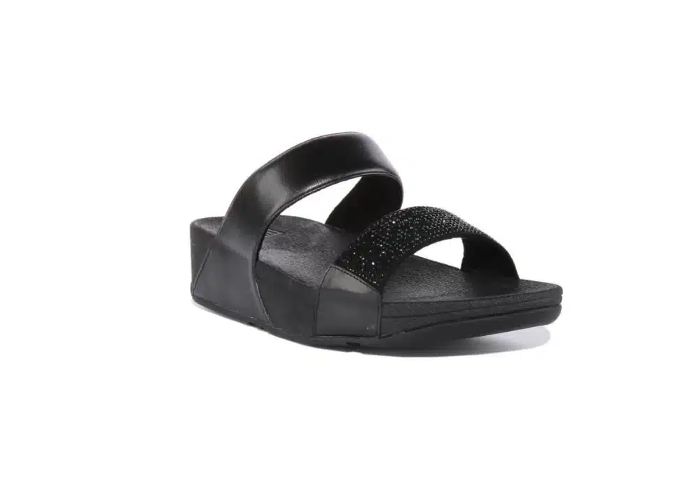 Sandale lulu Crystal slide Noir