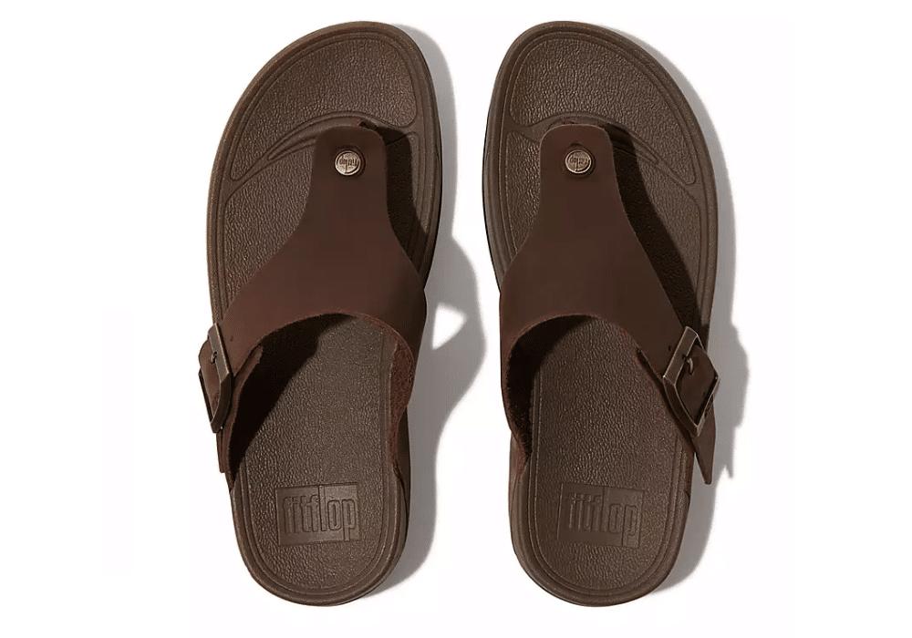 Tongs Trakk II en cuir Marron