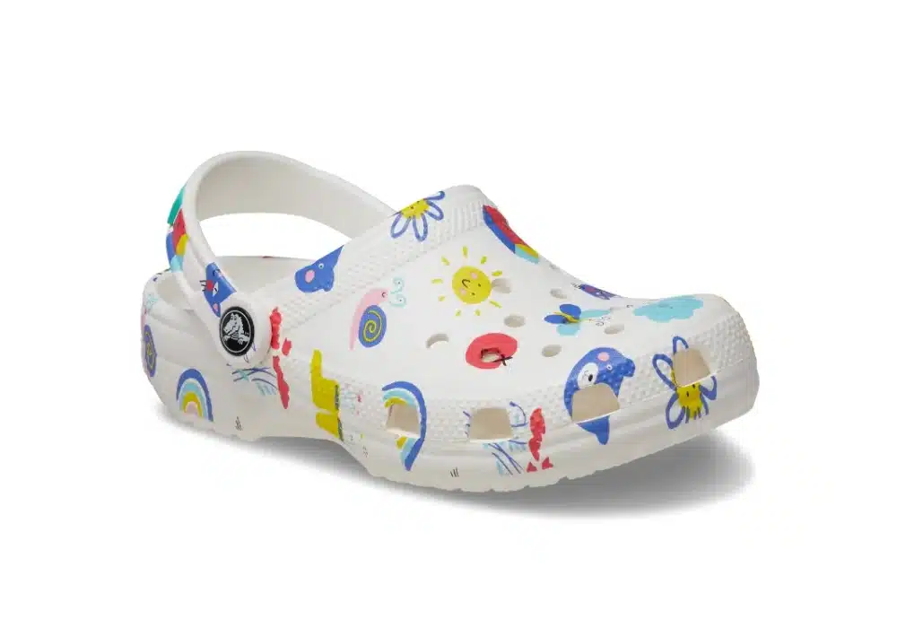 SABOT CROCS CLASSIC DOODLE PRINT K WHITEMULTI