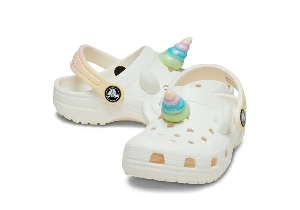 Sabot Crocs Classic I AM Rainbow Unicorn Toddler Blanc