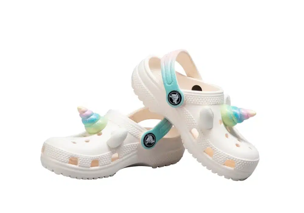 Sabot Crocs Classic I AM Rainbow Unicorn Toddler Blanc