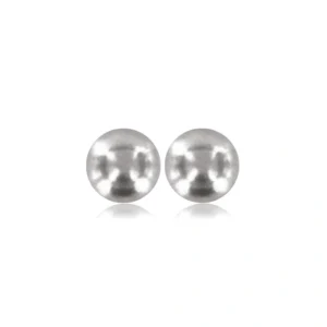 Boucles d'oreilles Boule Acier Poli