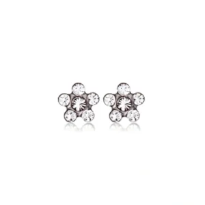 Boucles d'oreilles Fleur cristal blanche