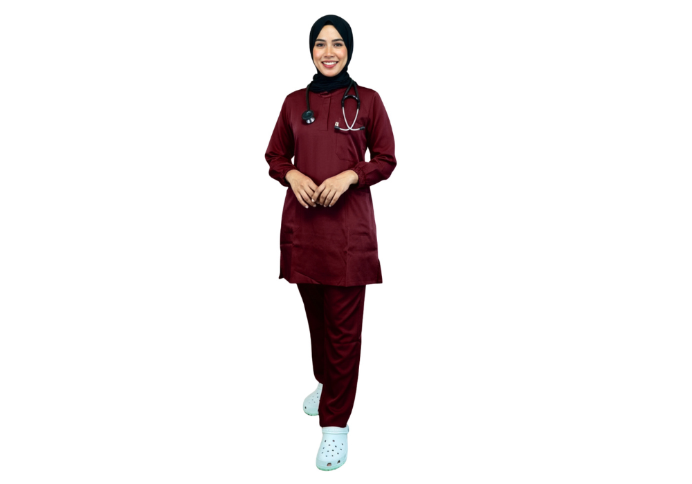 Ensemble Tunique et Pantalon Bordeaux (1)