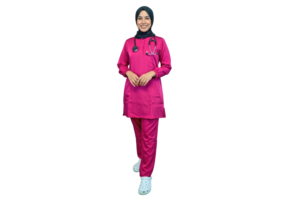 Ensemble tunique et pantalon Rose Fuchsia (1)