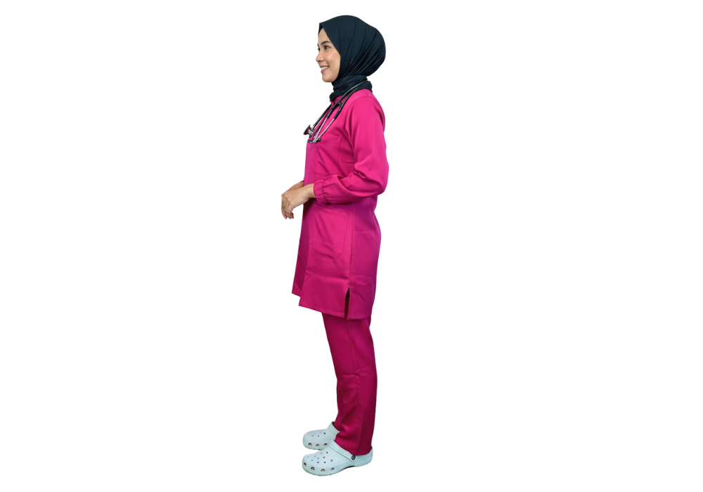 Ensemble tunique et pantalon Rose Fuchsia