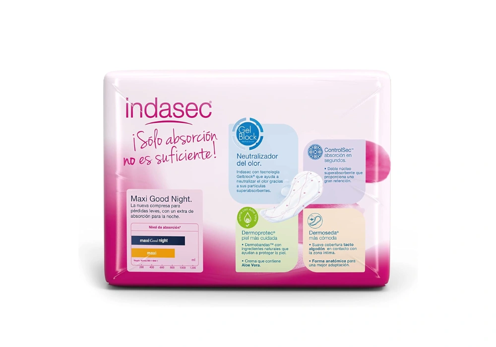 Serviettes pour fuites urinaires Indasec- Maxi Nuit