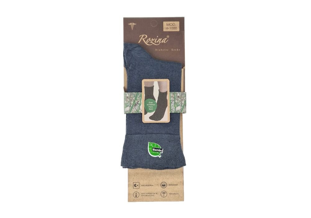 Chaussettes Diabétiques en Bambou Gris foncé