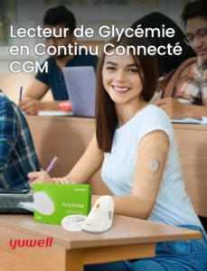 Diabète-fille avec CGM-banner -chez Locamed- maroc