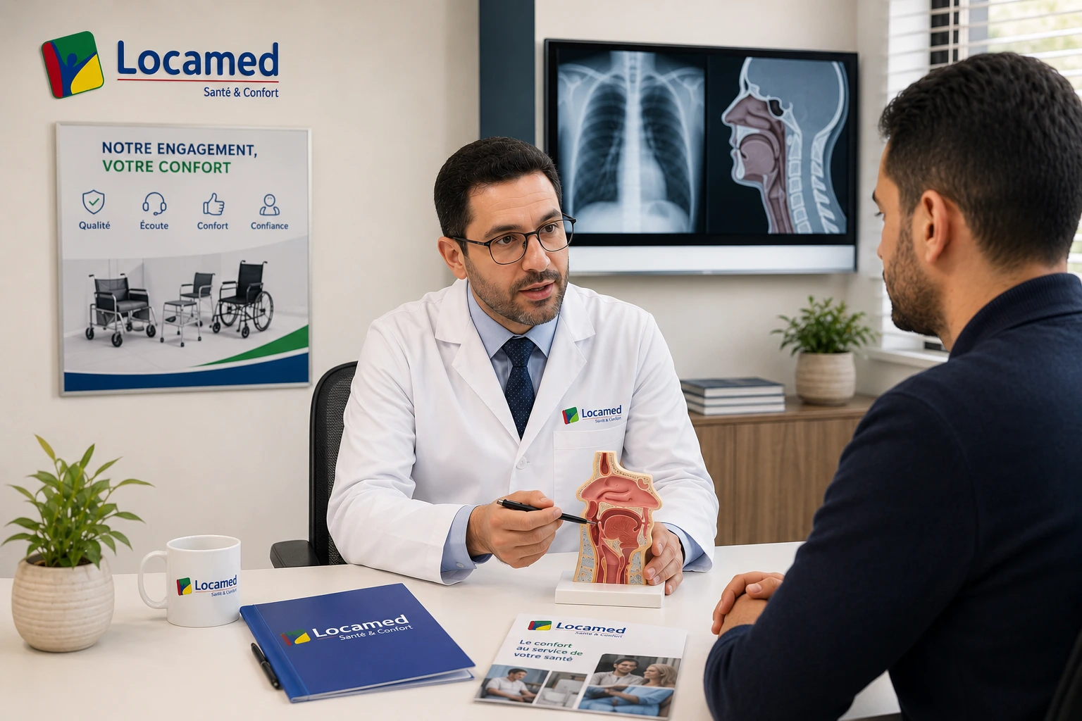Consultation ORL et pneumologue pour diagnostic de l'apnée du sommeil et traitement CPAP au Maroc