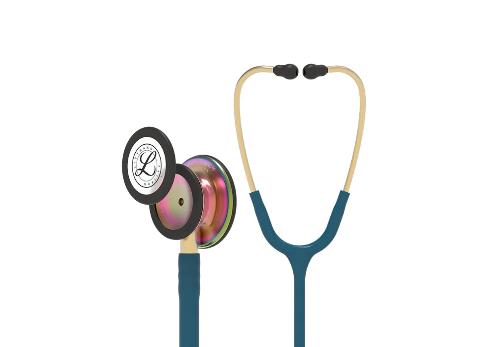 Stéthoscope 3M™ Littmann® Classic III Bleu Caraïbes avec pavillon arc-en-ciel