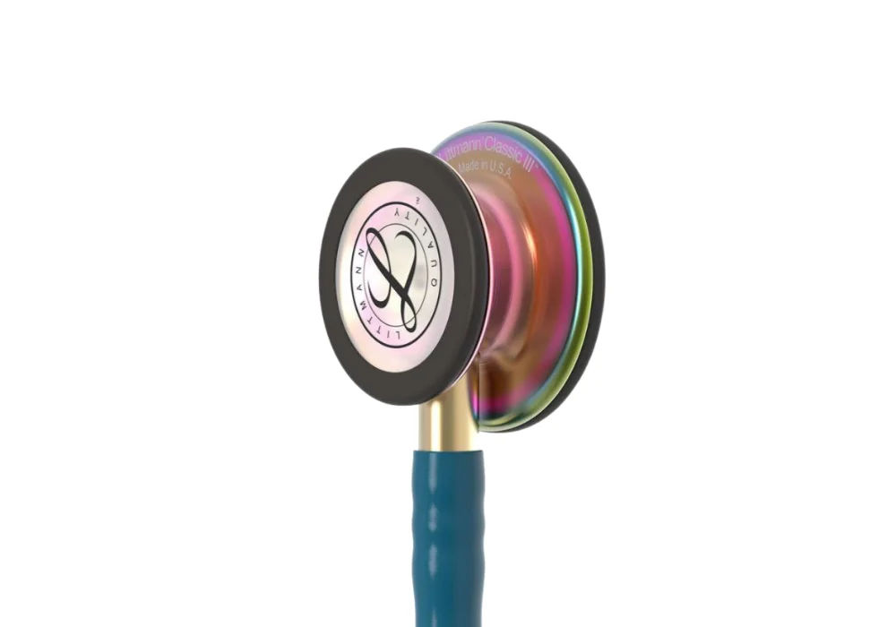 Stéthoscope 3M™ Littmann® Classic III Bleu Caraïbes avec pavillon arc-en-ciel
