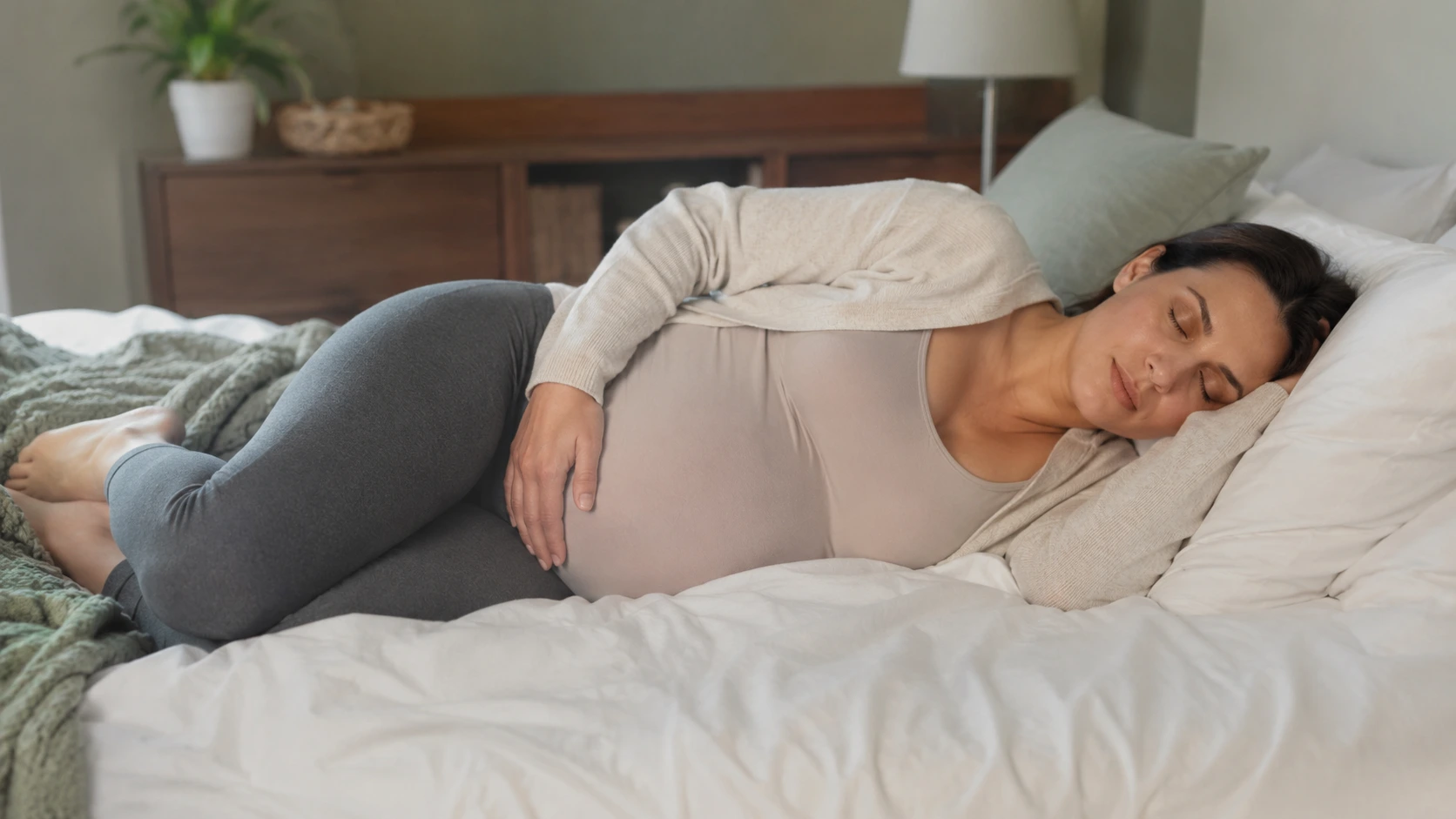 Coussin de Grossesse et d'Allaitement au Maroc - Maman enceinte entrain de dormir
