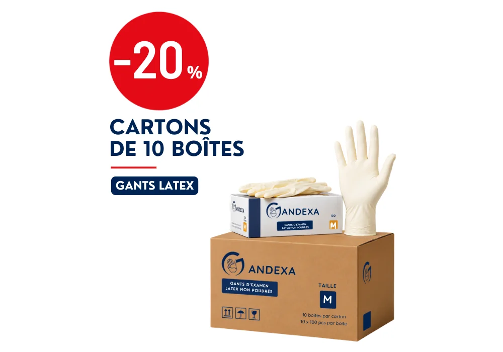 10 Boîtes de Gants Latex